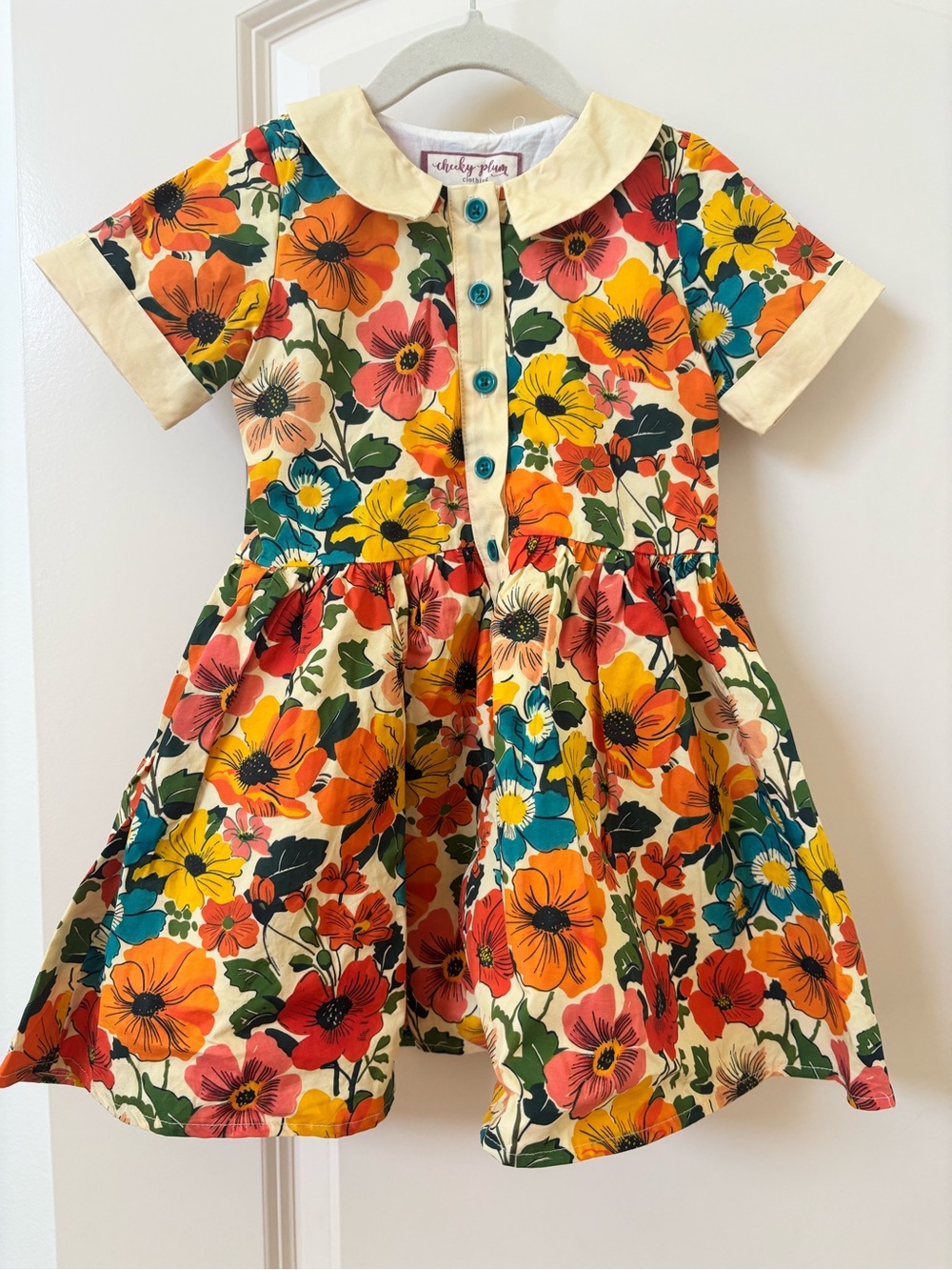 Cheeky Plum Floral Button-Front Dress - Size 4T